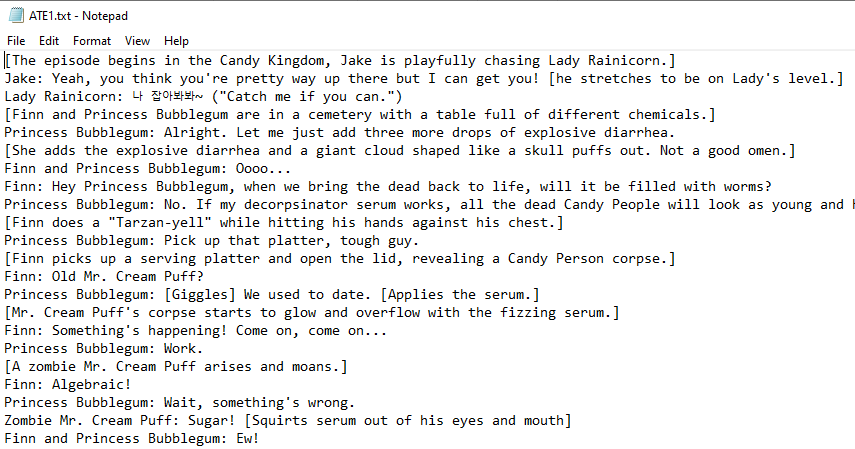 Raw text example